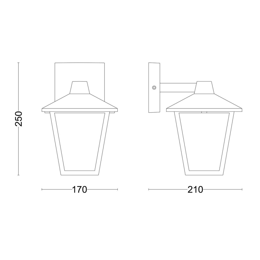 Philips - Επιτοίχιο φωτιστικό εξωτερικού χώρου KINNO 1xE27/25W/230V IP44