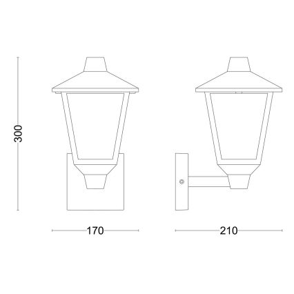 Philips - Επιτοίχιο φωτιστικό εξωτερικού χώρου KINNO 1xE27/25W/230V IP44