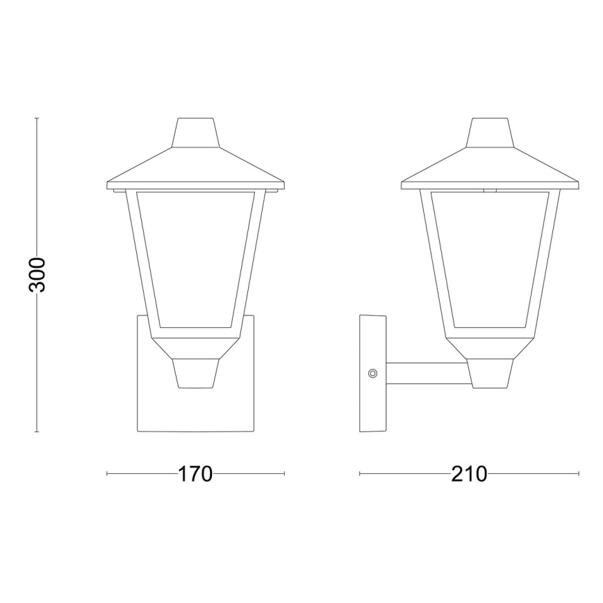 Philips - Επιτοίχιο φωτιστικό εξωτερικού χώρου KINNO 1xE27/25W/230V IP44