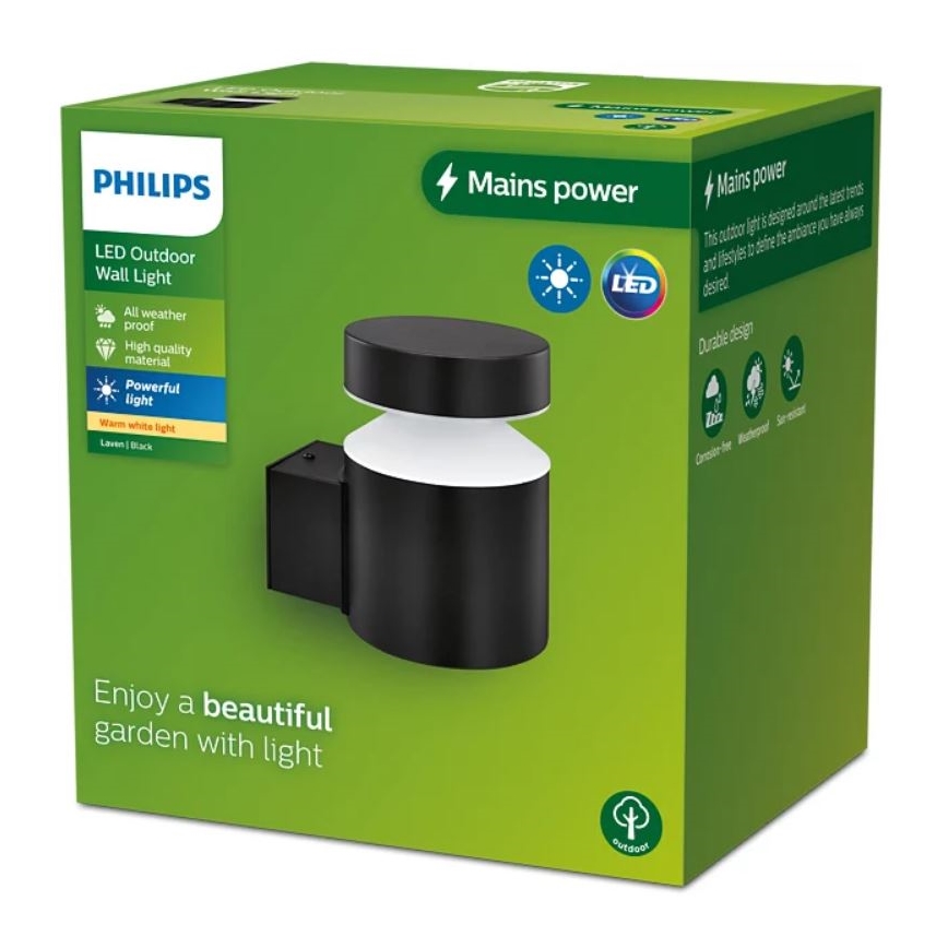 Philips - Επιτοίχιο φωτιστικό εξωτερικού χώρου LED LAVEN LED/6W/230V 2700K IP44