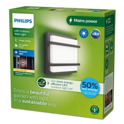 Philips - Επιτοίχιο φωτιστικό εξωτερικού χώρου LED PETRONIA LED/3,8W/230V IP44