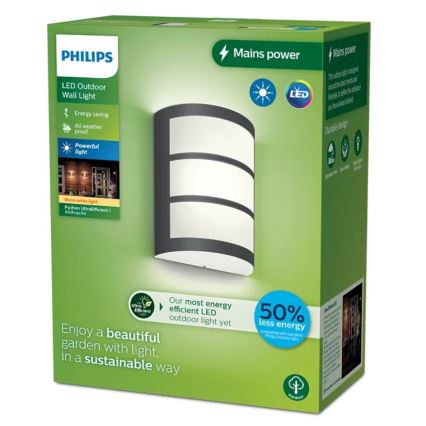 Philips - Επιτοίχιο φωτιστικό εξωτερικού χώρου LED PYTHON LED/3,8W/230V IP44