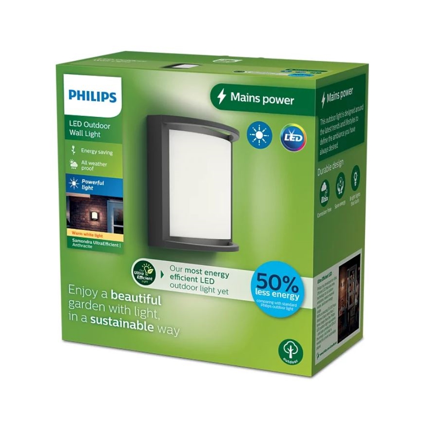 Philips - Επιτοίχιο φωτιστικό εξωτερικού χώρου LED SAMONDRA LED/3,8W/230V IP44
