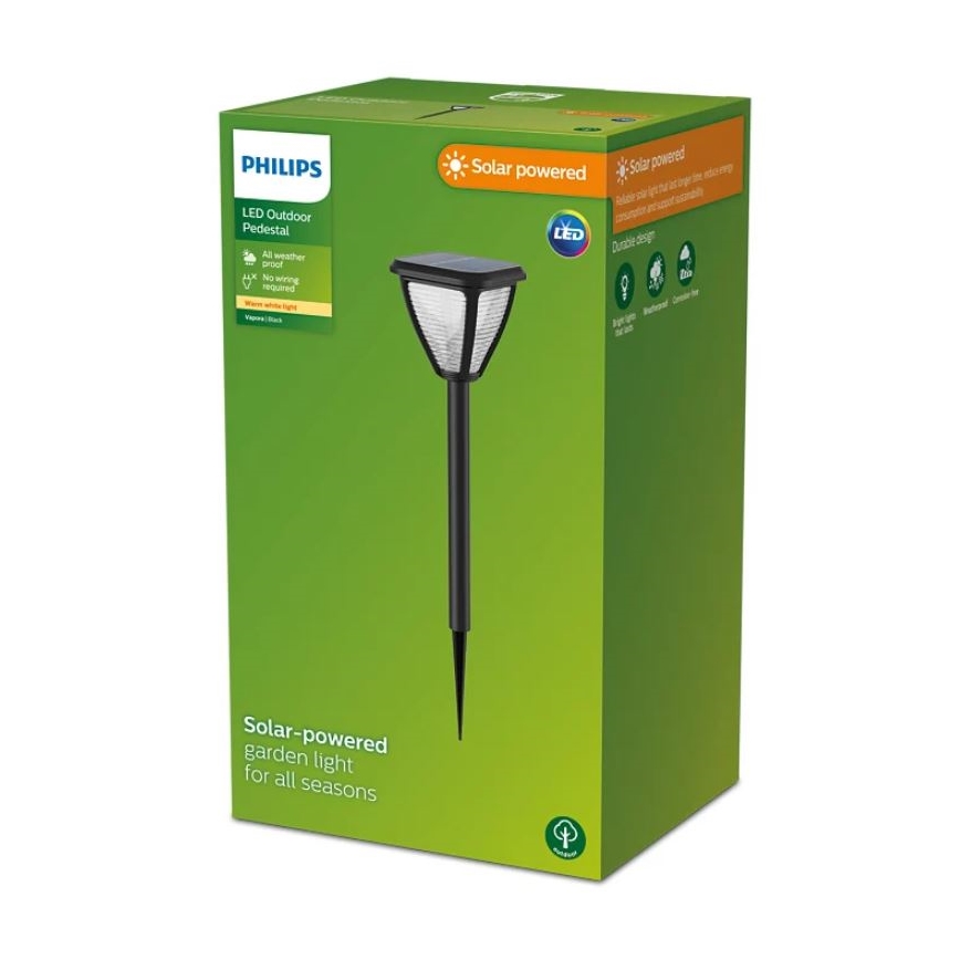 Philips - Ηλιακή λάμπα LED VAPORA LED/1,5W/3,7V 1500 mAh IP44