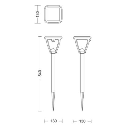Philips - Ηλιακή λάμπα LED VAPORA LED/1,5W/3,7V 1500 mAh IP44