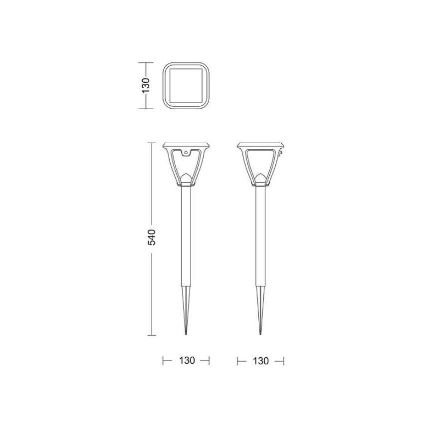 Philips - Ηλιακή λάμπα LED VAPORA LED/1,5W/3,7V 1500 mAh IP44