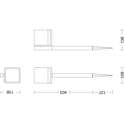 Philips - Ηλιακή λάμπα LED VIRONA LED/1,8W/3,7V 2700K IP44