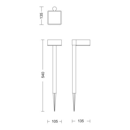Philips - Ηλιακή λάμπα LED VYNCE LED/1,5W/3,7V 1500 mAh IP44
