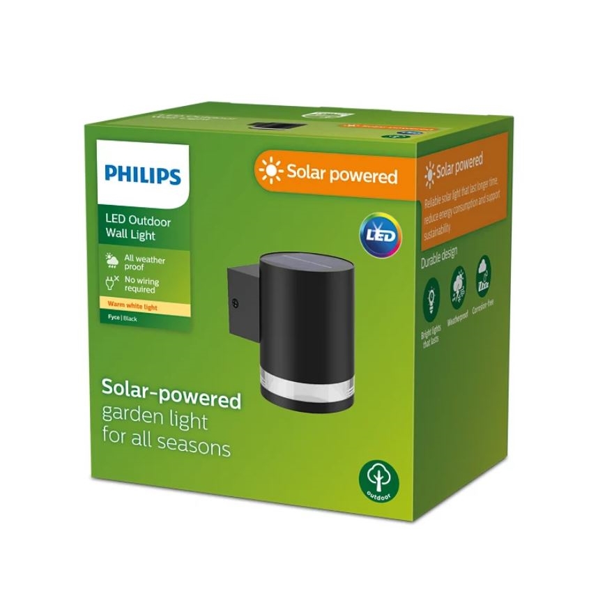 Philips - Ηλιακό φωτιστικό τοίχου LED FYCE LED/1,5W/3,7V IP44