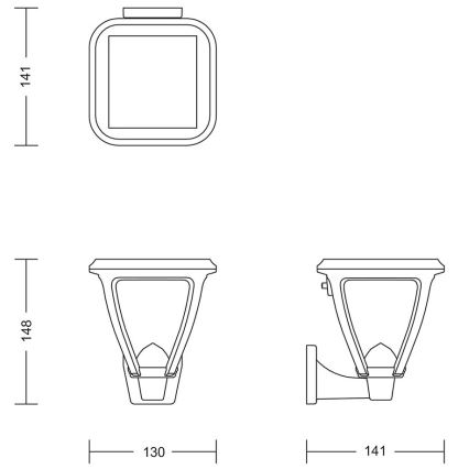 Philips - Ηλιακό φωτιστικό τοίχου LED VAPORA LED/1,5W/3,7V IP44