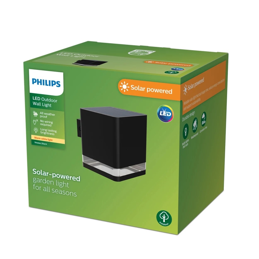 Philips - Ηλιακό φωτιστικό τοίχου LED VIRONA LED/1,8W/3,7V 2700K IP44