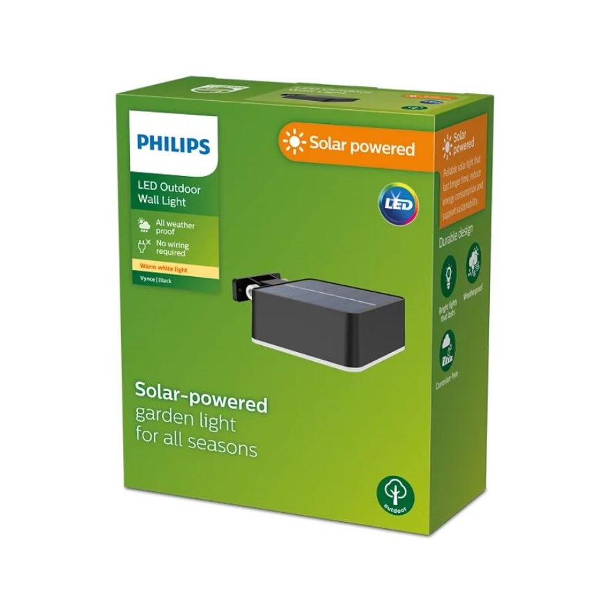Philips - Ηλιακό φωτιστικό τοίχου LED VYNCE LED/1,5W/3,7V 1500 mAh IP44