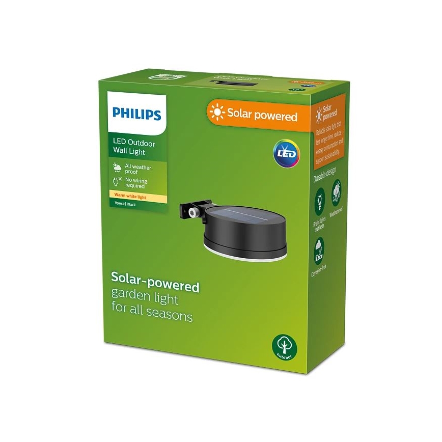 Philips - Ηλιακό φωτιστικό τοίχου LED VYNCE LED/1,5W/3,7V IP44