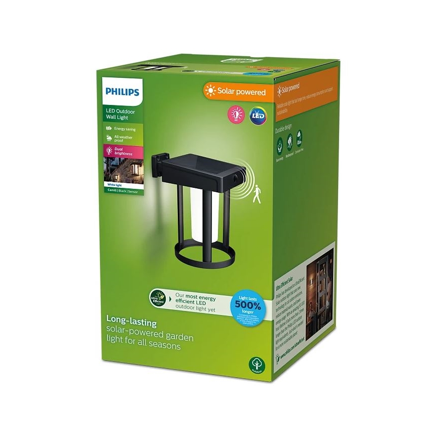 Philips - Ηλιακό φωτιστικό τοίχου LED με αισθητήρα CAMILL LED/1,4W/3,7V IP44