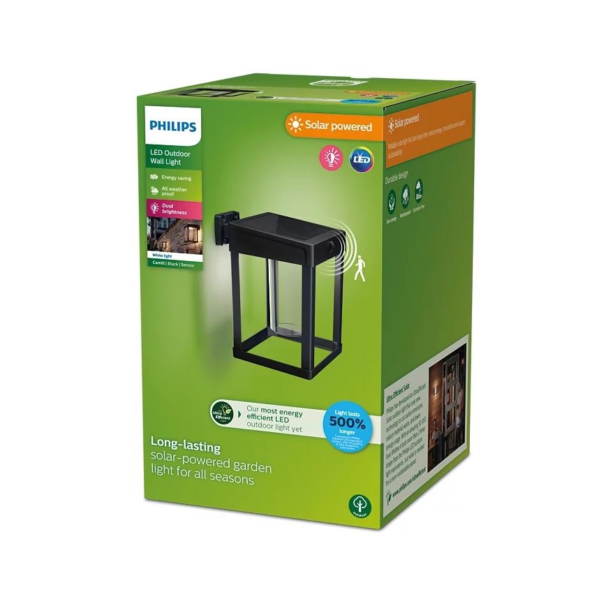 Philips - Ηλιακό φωτιστικό τοίχου LED με αισθητήρα CAMILL LED/1,4W/3,7V IP44