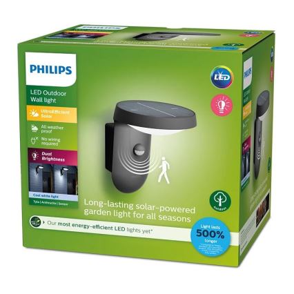 Philips - Ηλιακό φωτιστικό τοίχου LED με αισθητήρα LED/1,2W/4V 4000K IP44