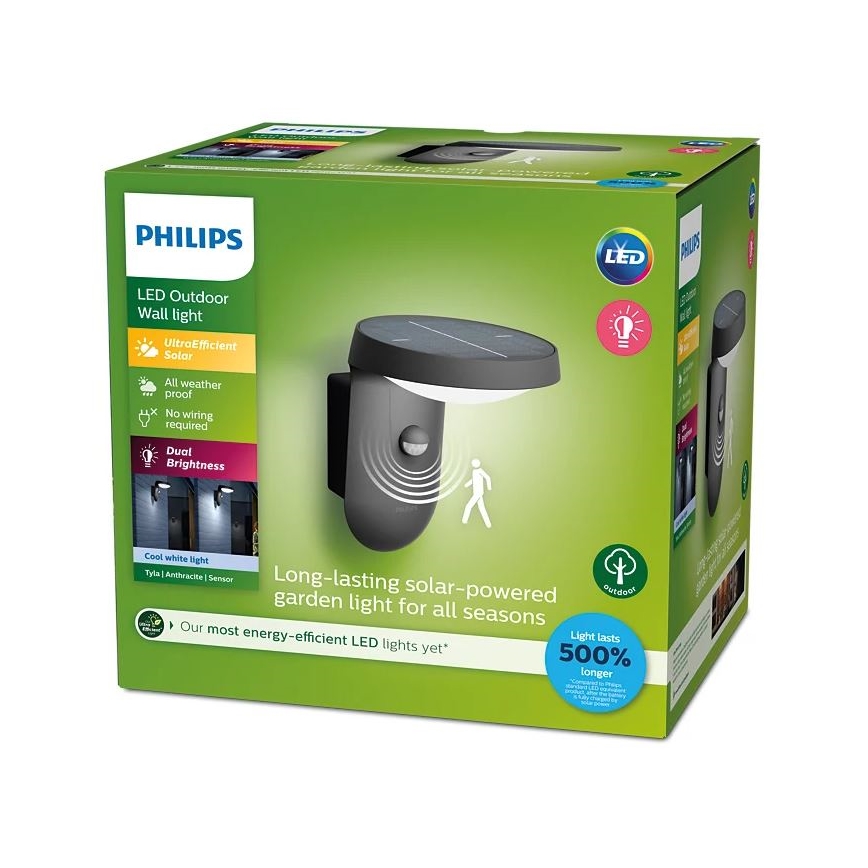 Philips - Ηλιακό φωτιστικό τοίχου LED με αισθητήρα LED/1,2W/4V 1800 mAh 4000K IP44