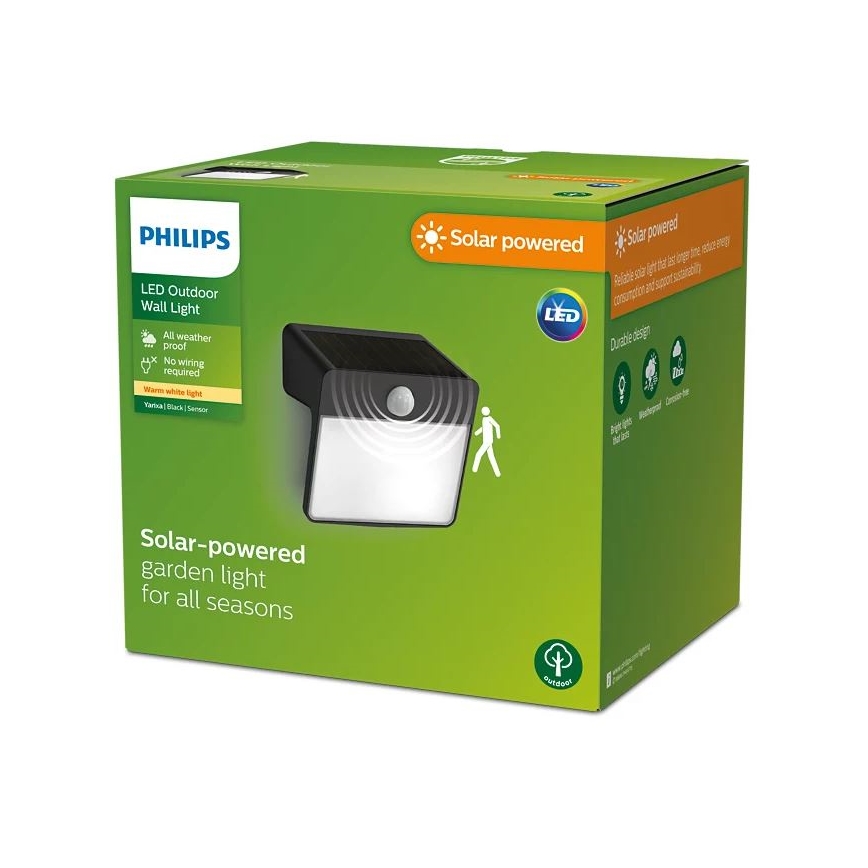 Philips - Ηλιακό φωτιστικό τοίχου LED με αισθητήρα YARIXA LED/2,2W/3,7V IP44