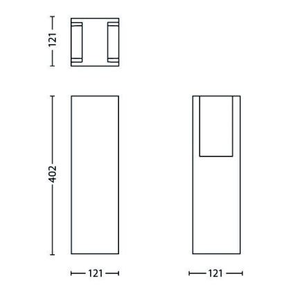 Philips - Λάμπα εξωτερικού χώρου BRIDGE 1xE27/14W/230V IP44 40,2 cm