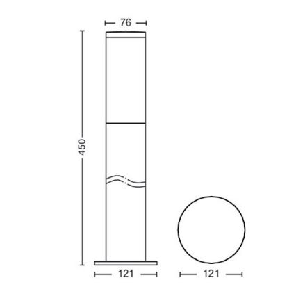 Philips - Λάμπα εξωτερικού χώρου 1xE27/20W/230V 45 cm IP44