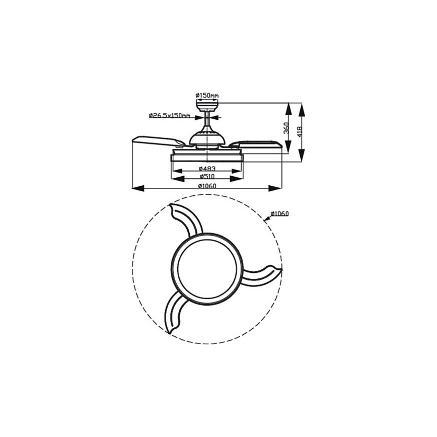 Philips - Οροφής ανεμιστήρας LED/35W/230V 5500/4000/2700K λευκός + τηλεχειριστήριο