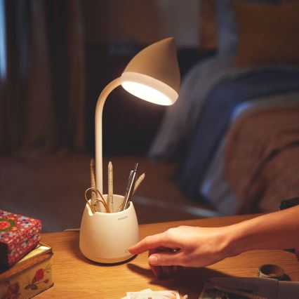 Philips - Επιτραπέζια λάμπα αφής dimming LED HAT LED/4,5W/5V 1800 mAh 3000/4000/5700K CRI 90