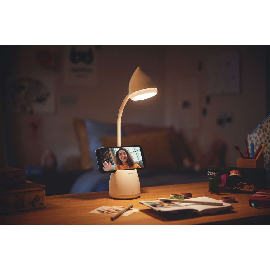 Philips - Επιτραπέζια λάμπα αφής dimming LED HAT LED/4,5W/5V 1800 mAh 3000/4000/5700K CRI 90