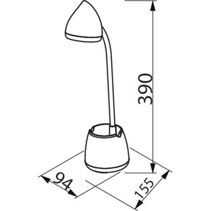Philips - Επιτραπέζια λάμπα αφής dimming LED HAT LED/4,5W/5V 1800 mAh 3000/4000/5700K CRI 90
