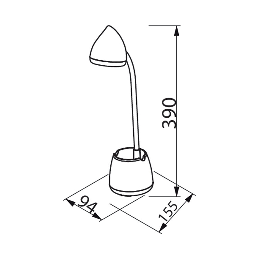 Philips - Επιτραπέζια λάμπα αφής dimming LED HAT LED/4,5W/5V 1800 mAh 3000/4000/5700K CRI 90