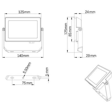 Philips - Προβολέας LED εξωτερικού χώρου PROJECTLINE LED/20W/230V IP65 3000K