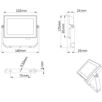 Philips - Προβολέας LED εξωτερικού χώρου PROJECTLINE LED/20W/230V IP65 4000K