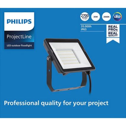 Philips - Προβολέας LED εξωτερικού χώρου PROJECTLINE LED/30W/230V IP65 3000K