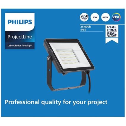 Philips - Προβολέας LED εξωτερικού χώρου PROJECTLINE LED/30W/230V IP65 4000K