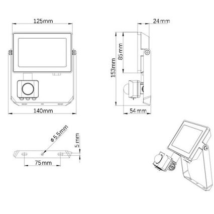 Philips - Προβολέας LED εξωτερικού χώρου με αισθητήρα PROJECTLINE LED/20W/230V IP65 3000K