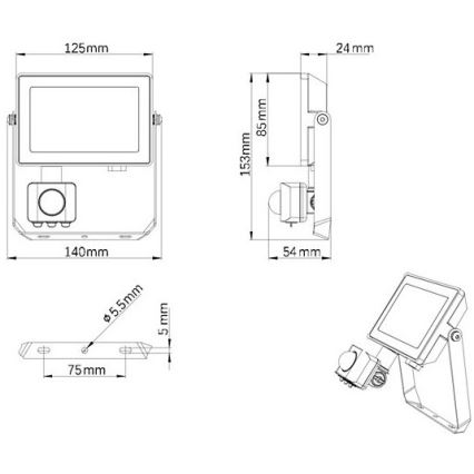 Philips - Προβολέας LED εξωτερικού χώρου με αισθητήρα PROJECTLINE LED/20W/230V IP65 4000K