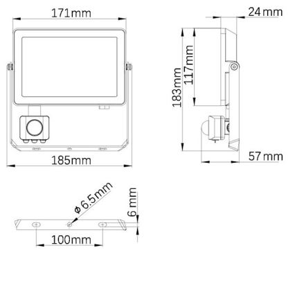 Philips - Προβολέας LED εξωτερικού χώρου με αισθητήρα PROJECTLINE LED/30W/230V IP65 3000K