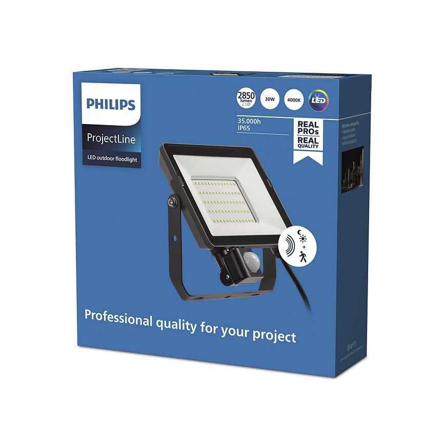 Philips - Προβολέας LED εξωτερικού χώρου με αισθητήρα PROJECTLINE LED/30W/230V IP65 4000K