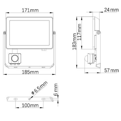 Philips - Προβολέας LED εξωτερικού χώρου με αισθητήρα PROJECTLINE LED/30W/230V IP65 4000K