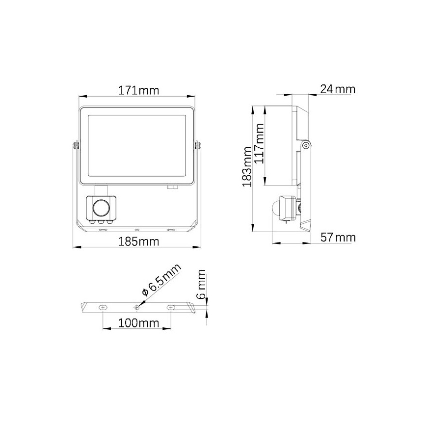 Philips - Προβολέας LED εξωτερικού χώρου με αισθητήρα PROJECTLINE LED/30W/230V IP65 4000K