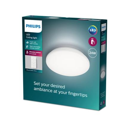 Philips - Ρυθμιζόμενο LED φωτιστικό οροφής LED/24W/230V 2700-6500K με τηλεχειριστήριο