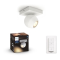Philips - Ρυθμιζόμενο LED φωτιστικό σημείου Hue BUCKRAM 1xGU10/5W/230V με τηλεχειριστήριο