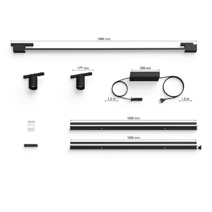 Philips - ΣET 3xLED Dimmable φωτιστικά ράγας Hue PERIFO LED/39,9W/230V 2000-6500K