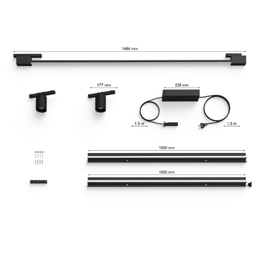 Philips - ΣET 3xLED Dimmable φωτιστικά ράγας Hue PERIFO LED/39,9W/230V 2000-6500K