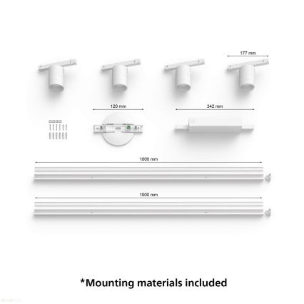 Philips  - ΣET 4xLED RGB Dimmable φωτιστικά ράγας Hue PERIFO LED RGB/20,8W/230V 2000-6500K