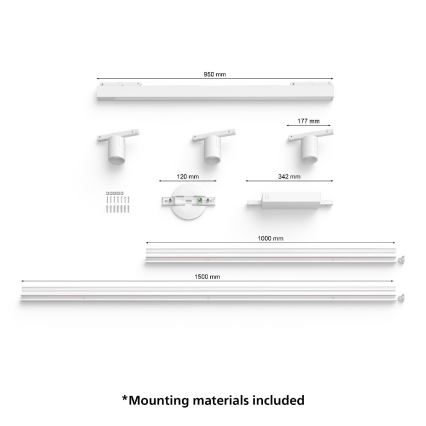 Philips - ΣET 4xLED RGB Dimmable φωτιστικά ράγας Hue PERIFO LED RGB/44,6W/230V 2000-6500K