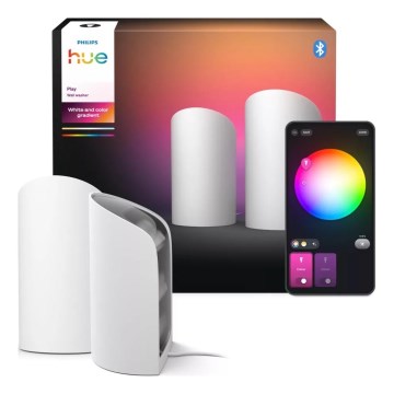 Philips - Σετ 2x LED RGBW ρυθμιζόμενα προβολικά φωτιστικά Hue PLAY LED/20W/230V 2000–6500K λευκό