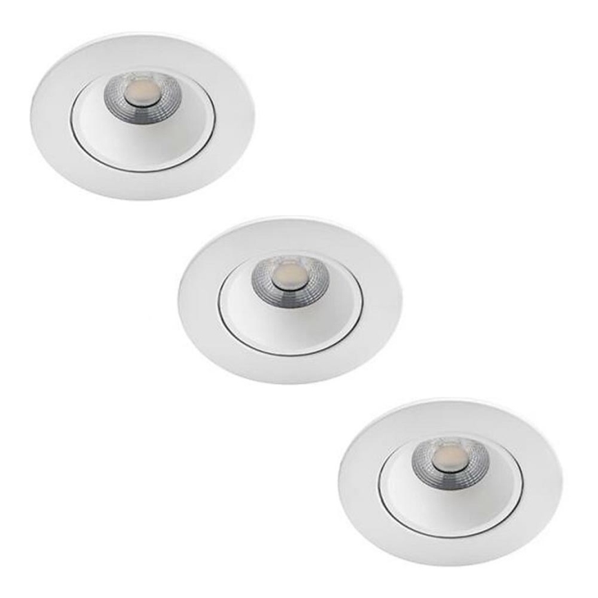 Philips - ΣΕΤ 3x LED Dimmable χωνευτά φωτιστικά μπάνιου ABROSA LED/9W/230V IP44