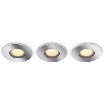 Philips - ΣΕΤ 3x LED Dimming φωτιστικά μπάνιου Hue ADORE 1xGU10/5W/230V IP44 + RC