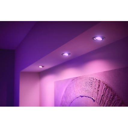 Philips - ΣΕΤ 3x LED RGB Dimmable φωτιστικά χωνευτά Hue CENTURA 1xGU10/5,7W/230V 2000-6500K