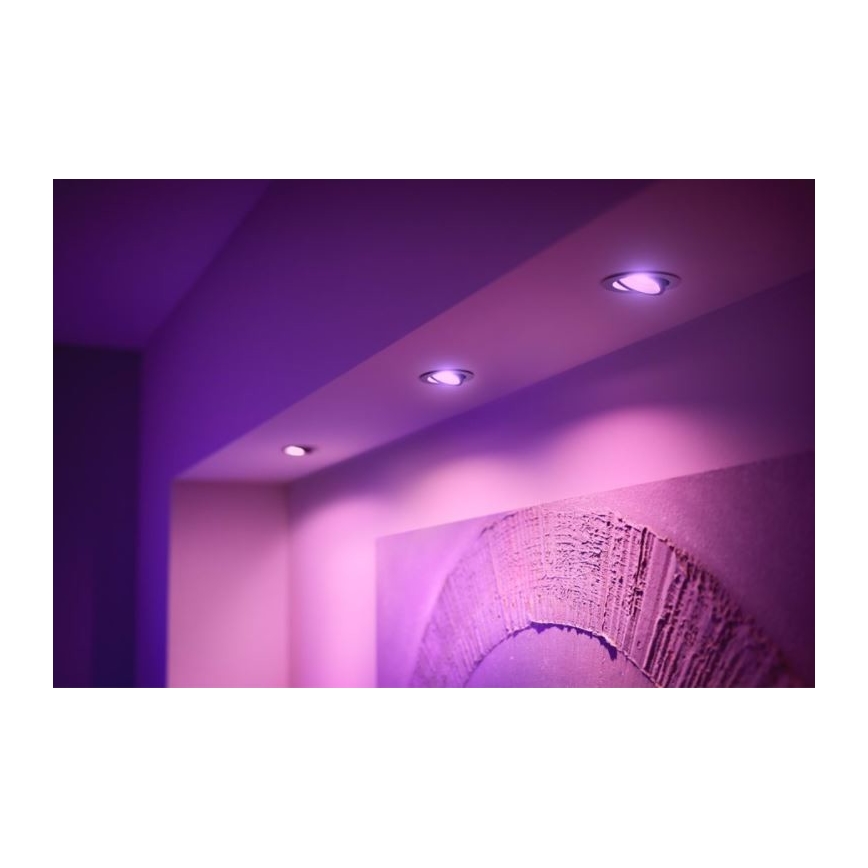 Philips - ΣΕΤ 3x LED RGB Dimmable φωτιστικά χωνευτά Hue CENTURA 1xGU10/5,7W/230V 2000-6500K